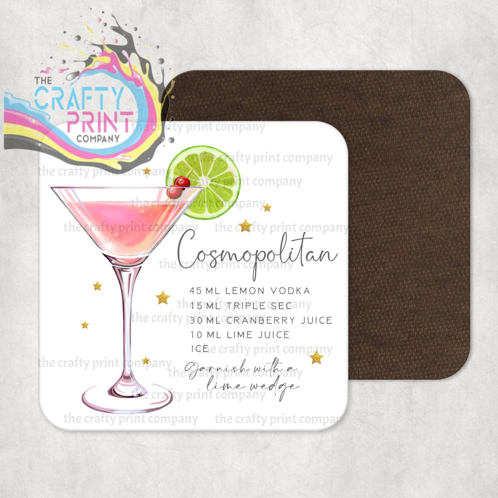 Cosmopolitan Cocktail Recipe Coaster - Coasters