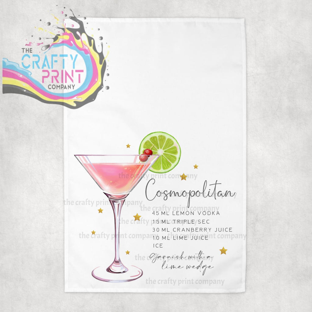 Cosmopolitan Cocktail Recipe Tea Towel - Kitchen Towels