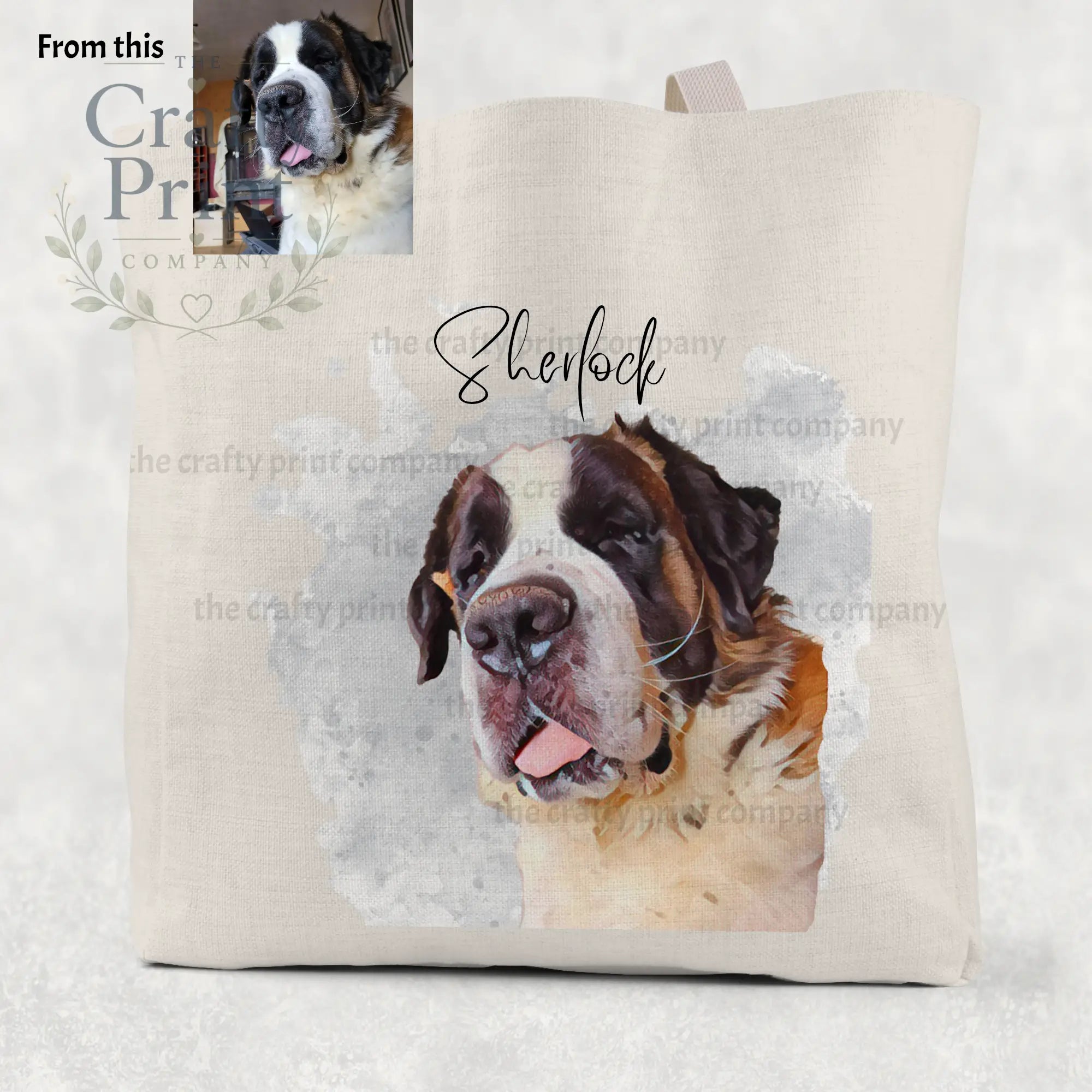 Custom Pet Photo Cotton Tote Bag - Shopping Totes