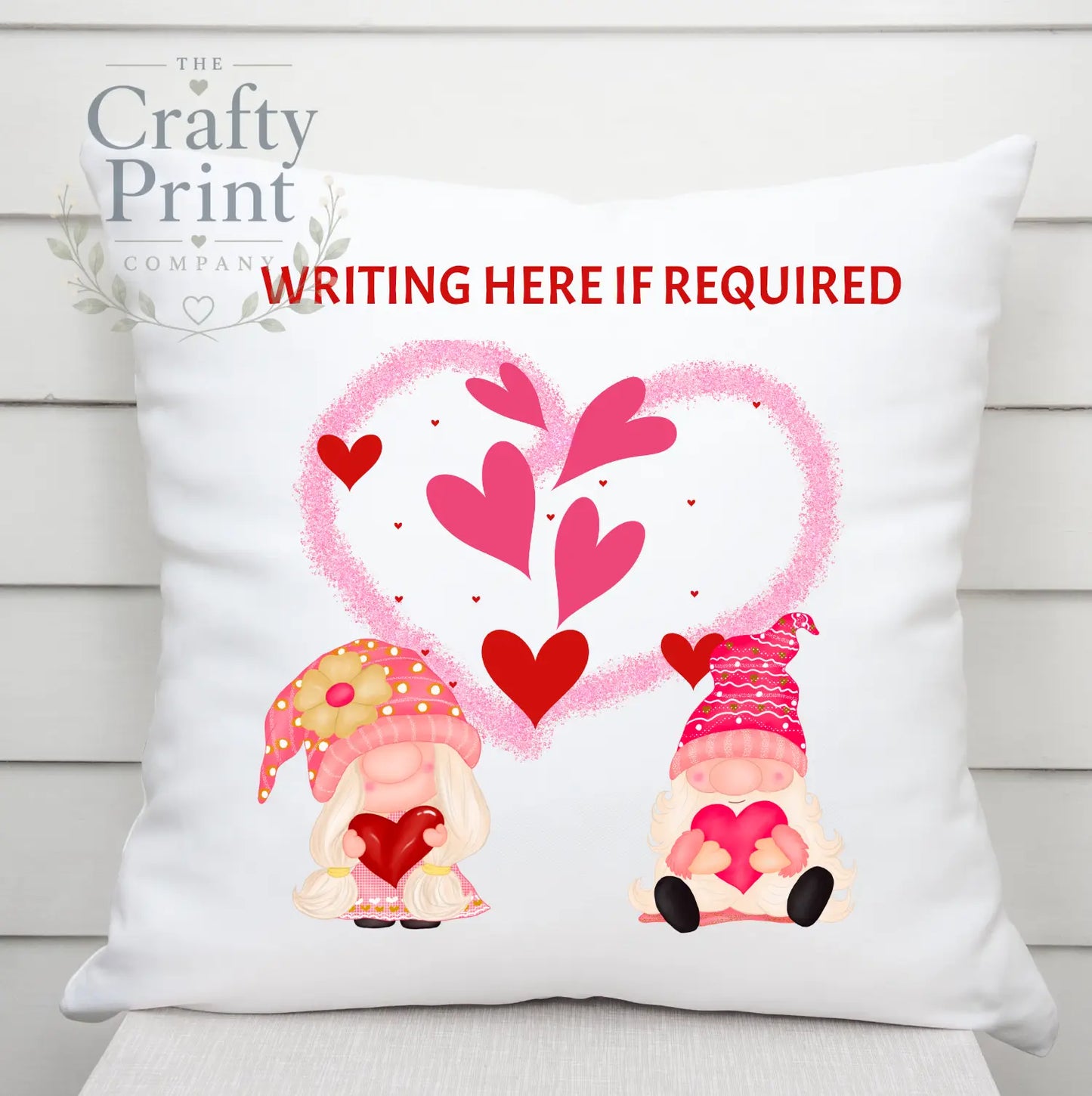Customised Valentine Gnome Cushion - Chair & Sofa Cushions