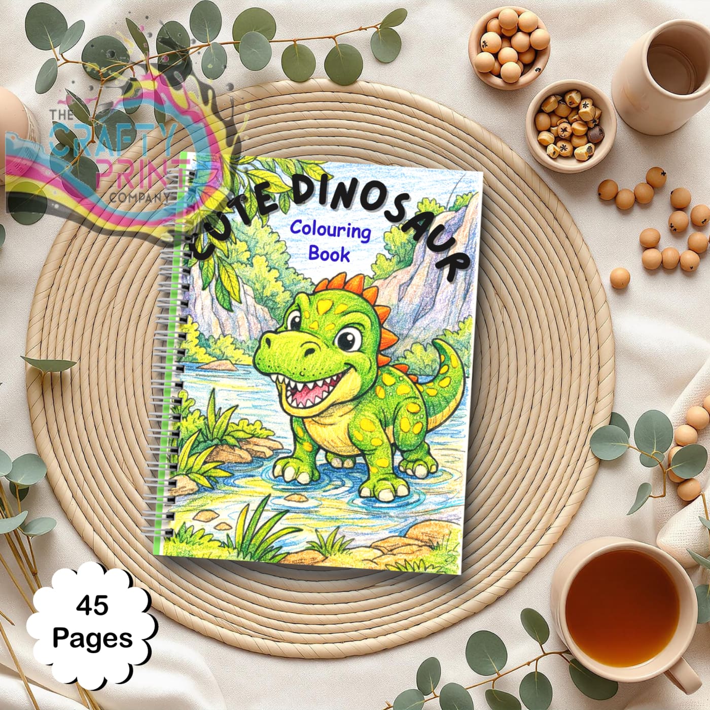 Cute Dinosaur Coloring Book for Kids (A5 45 Pages) - Toys &