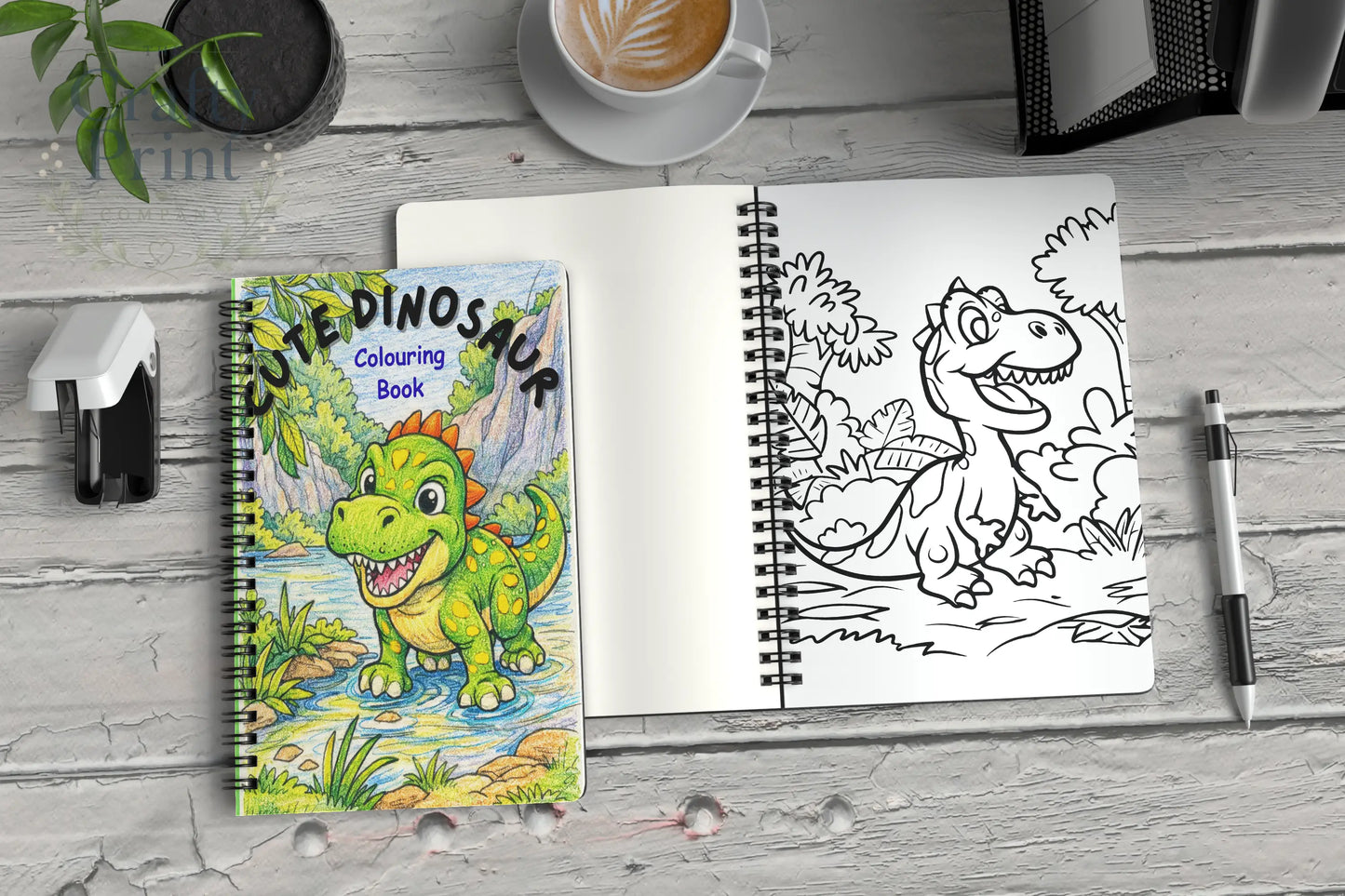 Cute Dinosaur Colouring Book for Kids (A5 45 Pages) - Toys