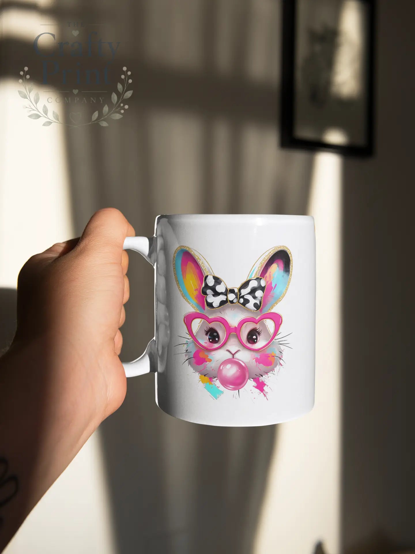 Cute Girl Bunny UV DTF Sticker | Mug | Dome Cup