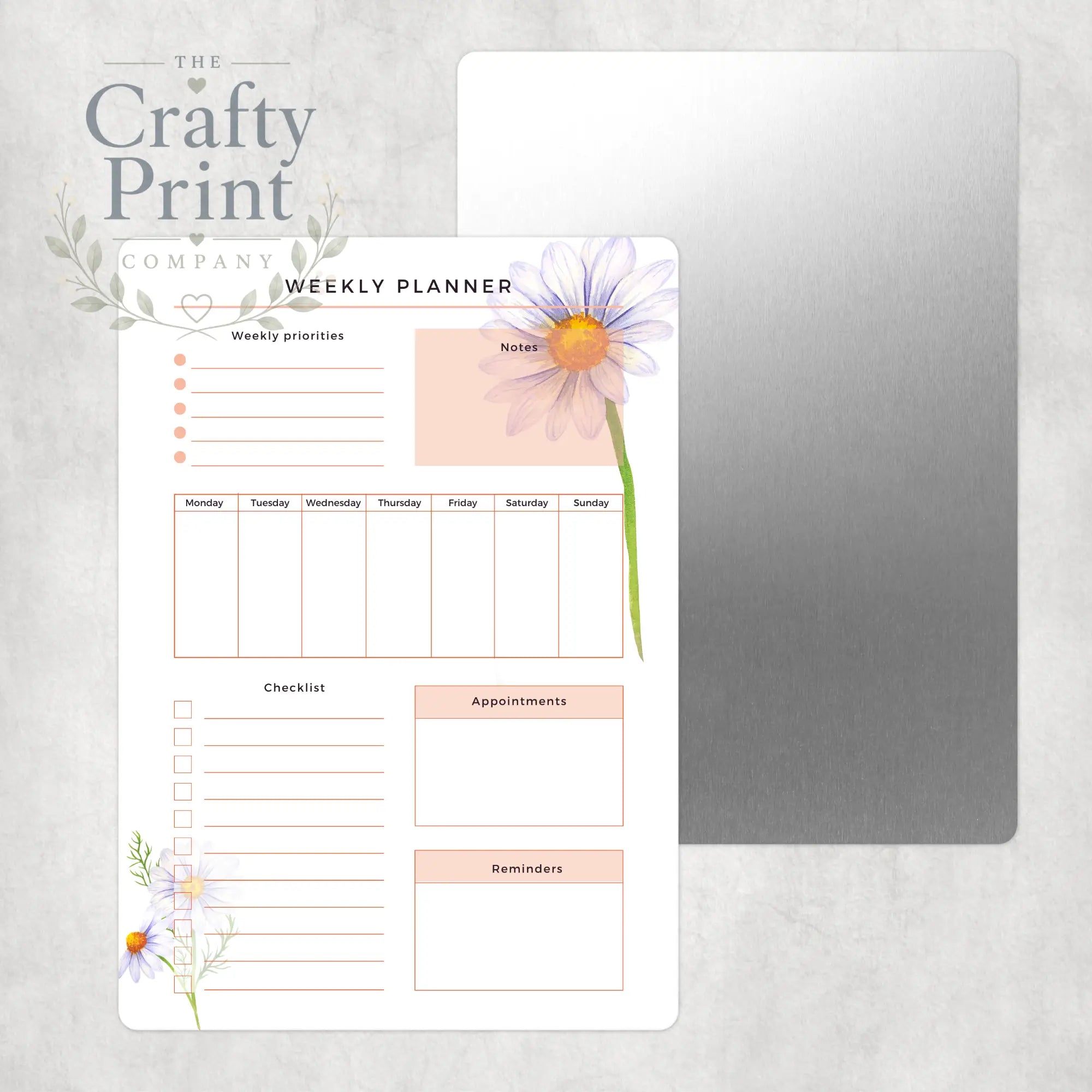 Daisy Weekly Planner Aluminium Sign - Signage