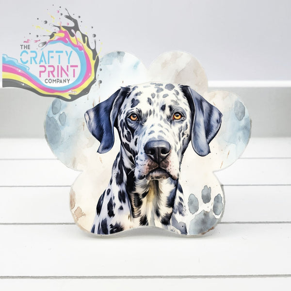 Dalmation Acrylic Paw Print Car Vent Clip on Air Freshener