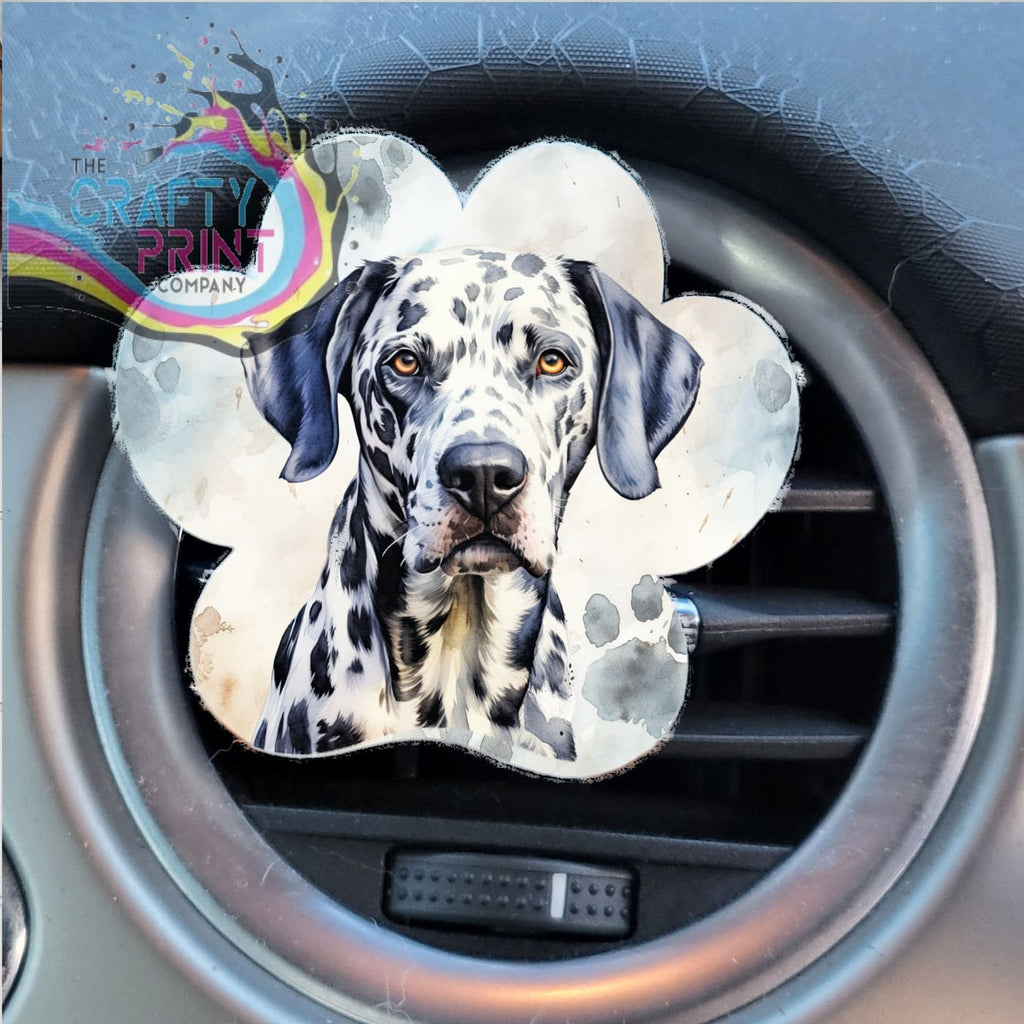 Dalmation Acrylic Paw Print Car Vent Clip on Air Freshener