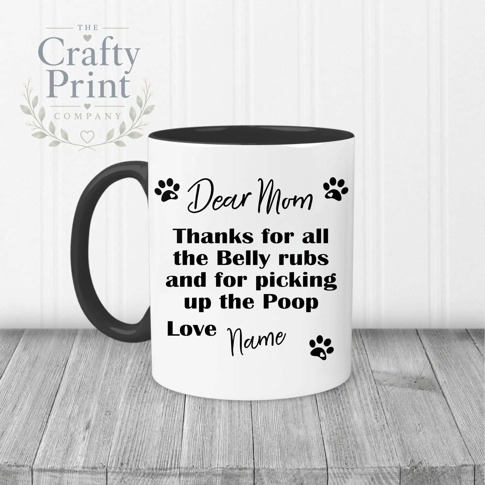 Dear Personalised Thanks for all the belly rubs Mug - Mugs
