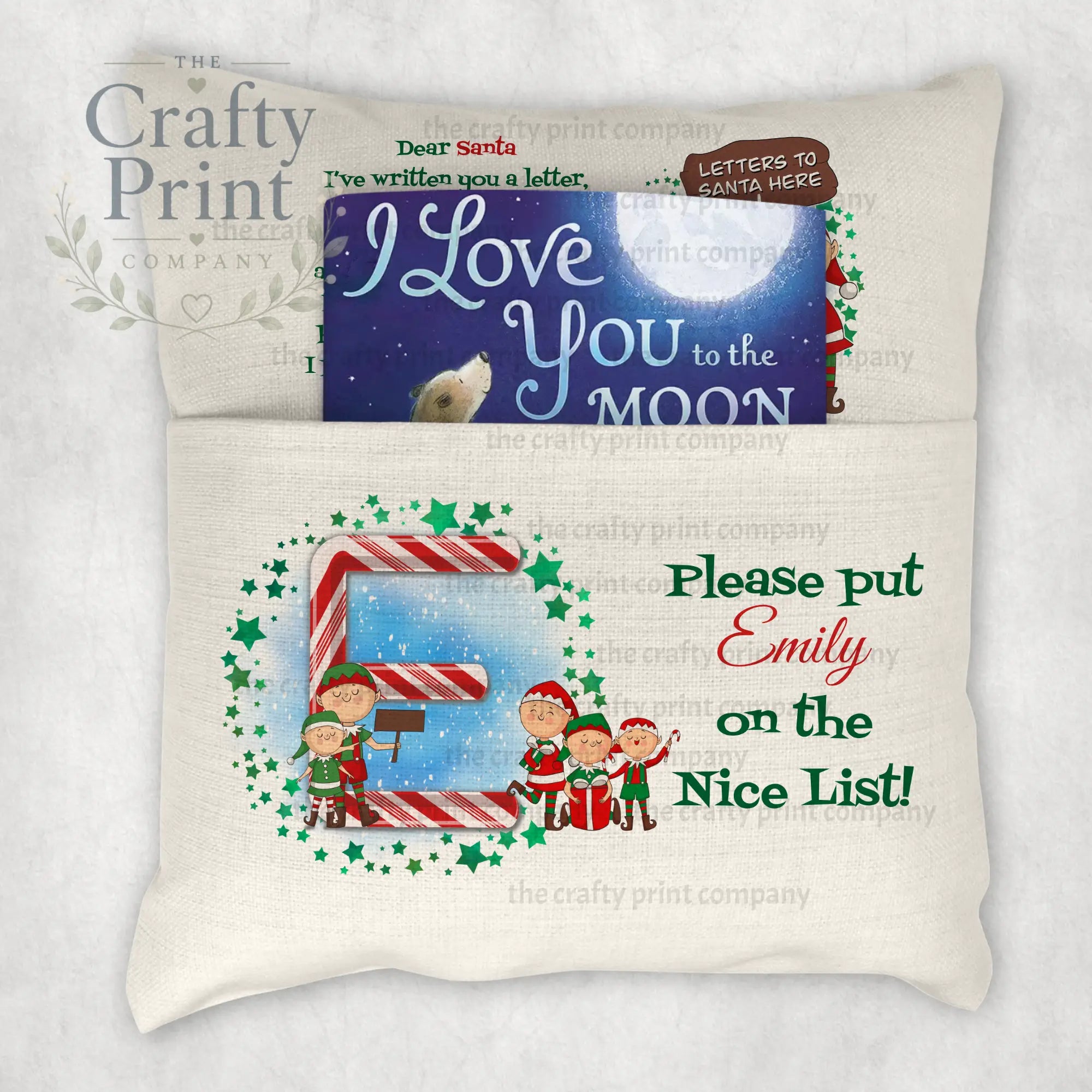 Dear Santa I’ve written you a letter Pocket Book Cushion