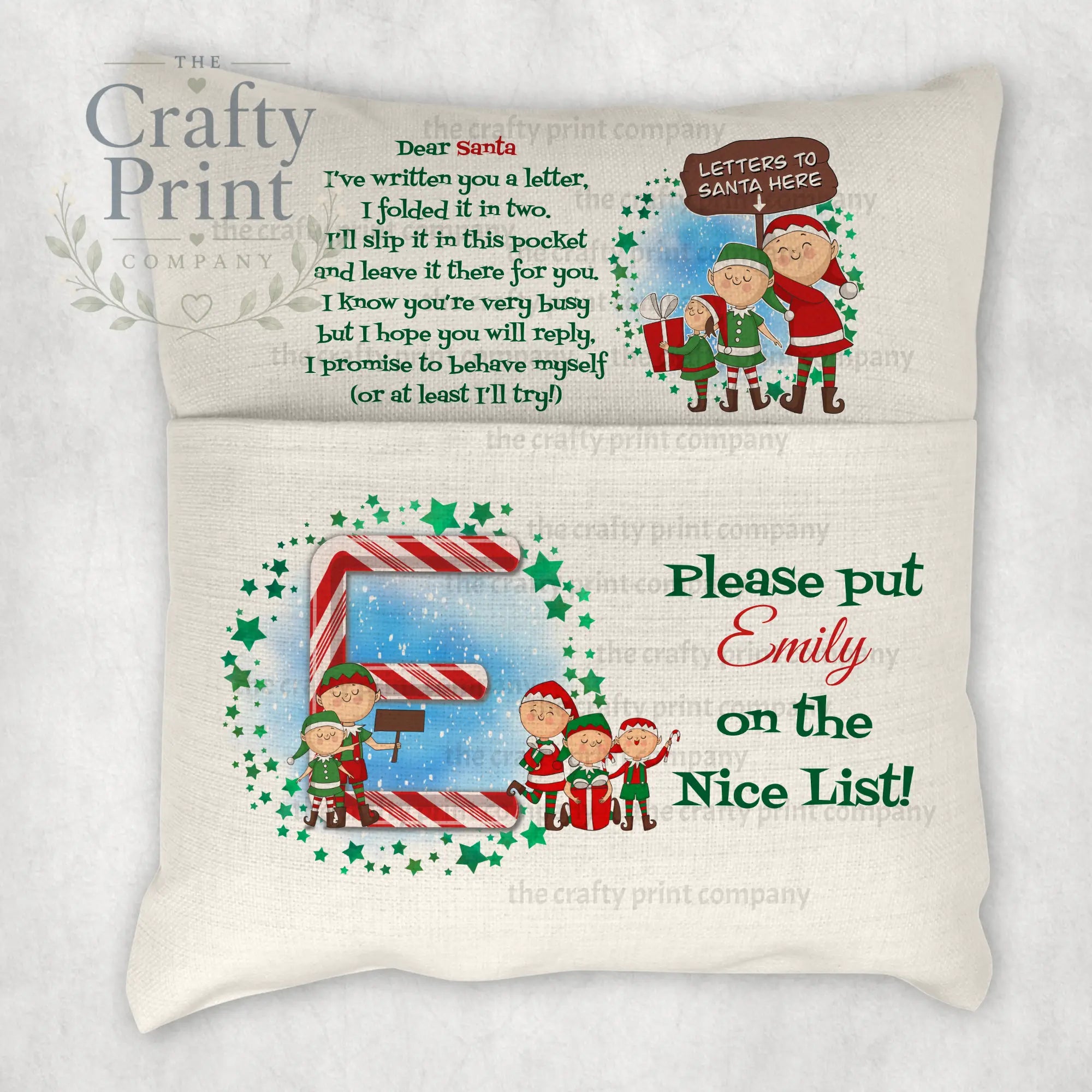 Dear Santa I’ve written you a letter Pocket Book Cushion