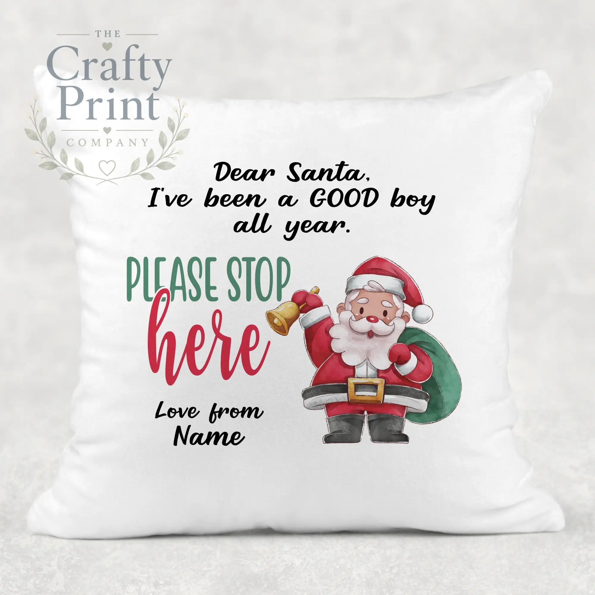 Dear Santa Please stop here Personalised Cushion - Boy