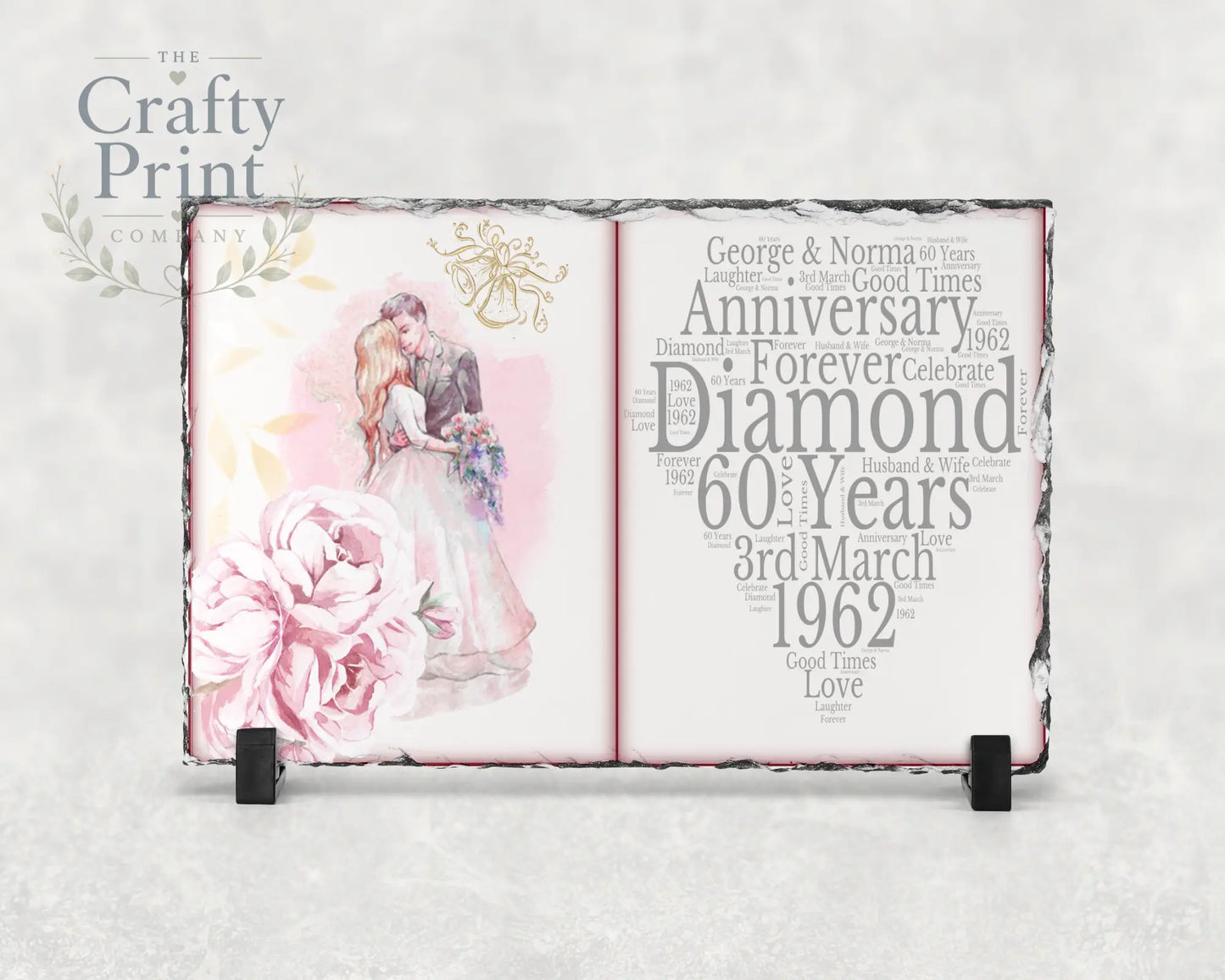Diamond Anniversary Personalised Slate - Gift Giving