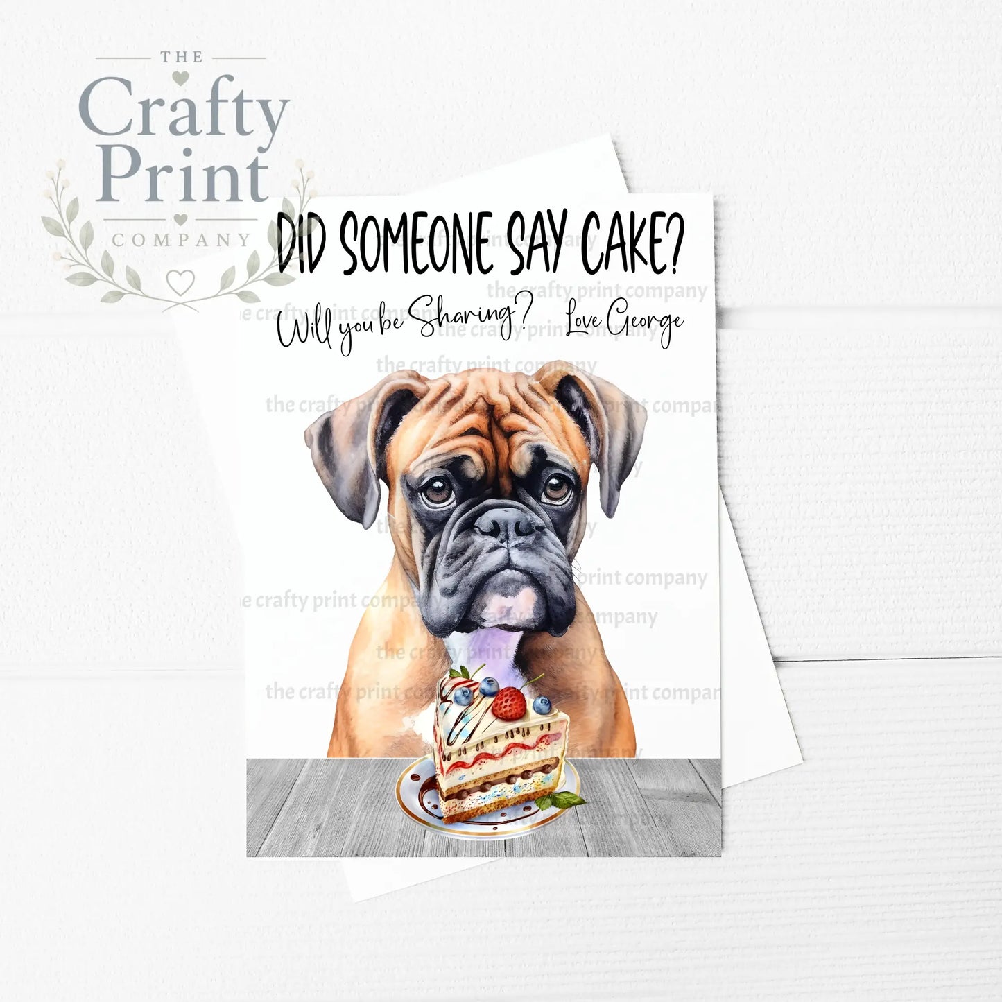 Did someone say cake? Boxer A5 Birthday Card - Greeting &