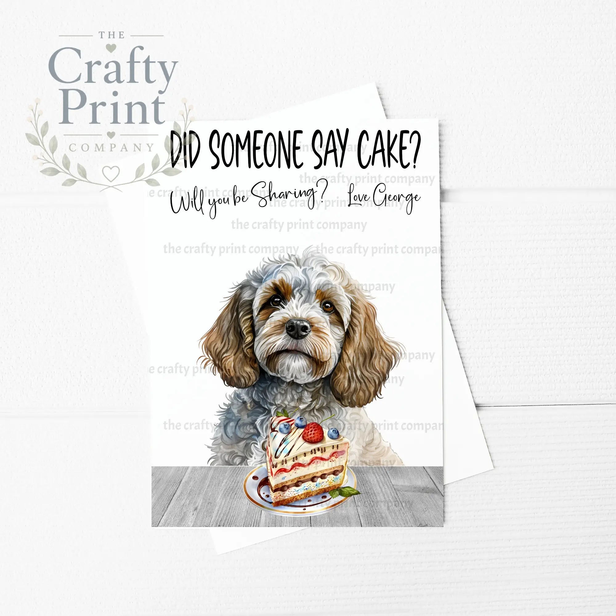 Did someone say cake? Cockapoo A5 Birthday Card - Greeting