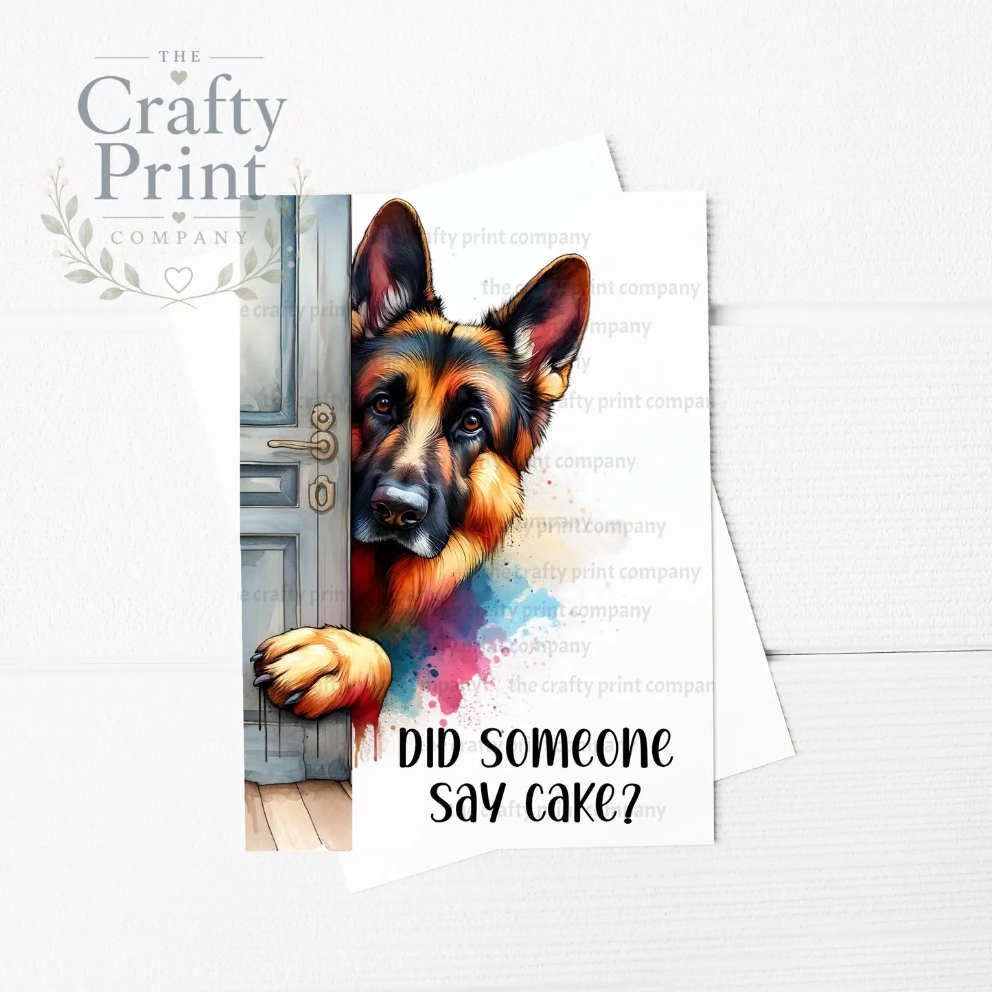 Did someone say cake? Peeking German Shepherd A5 Birthday