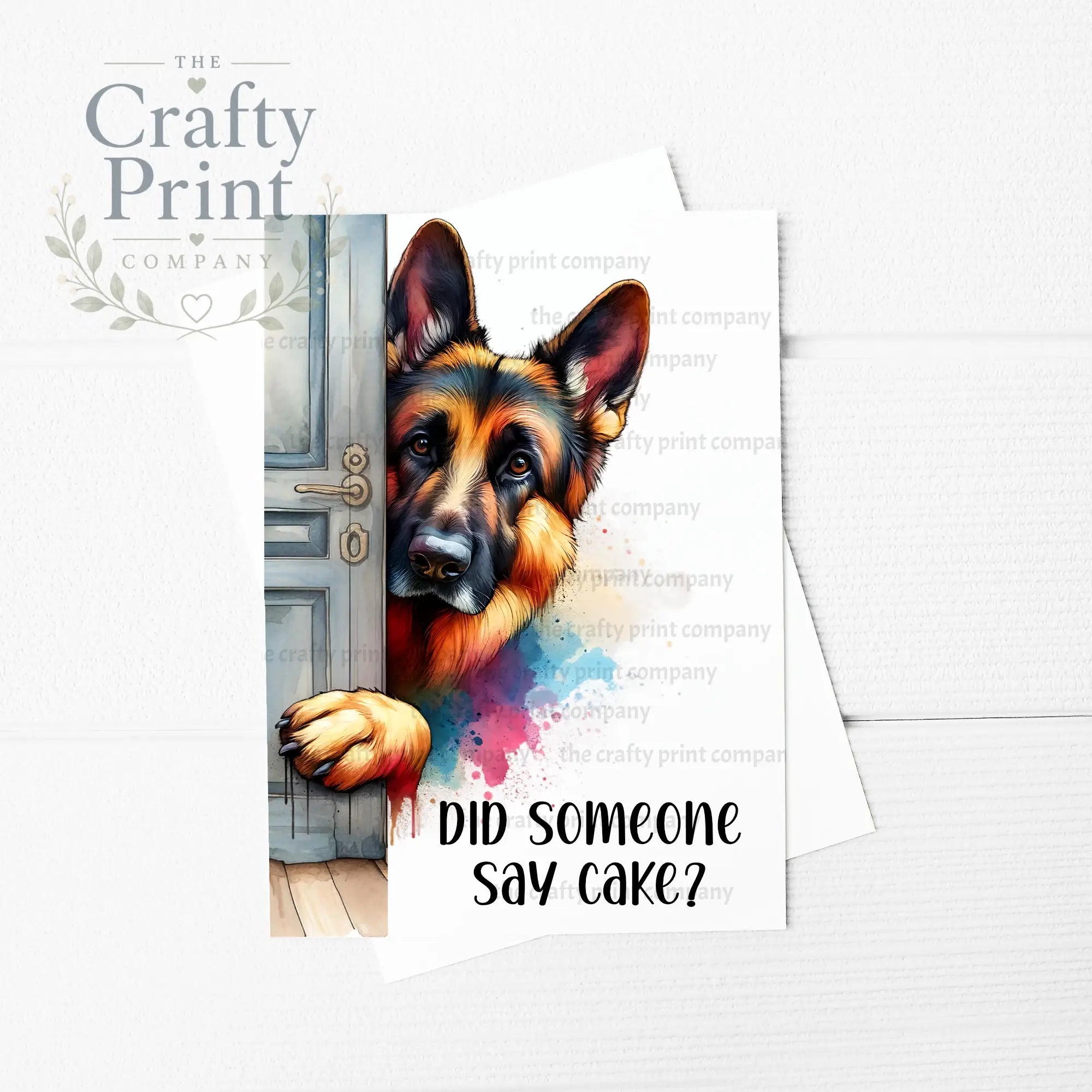 Did someone say cake? Peeking German Shepherd A5 Birthday