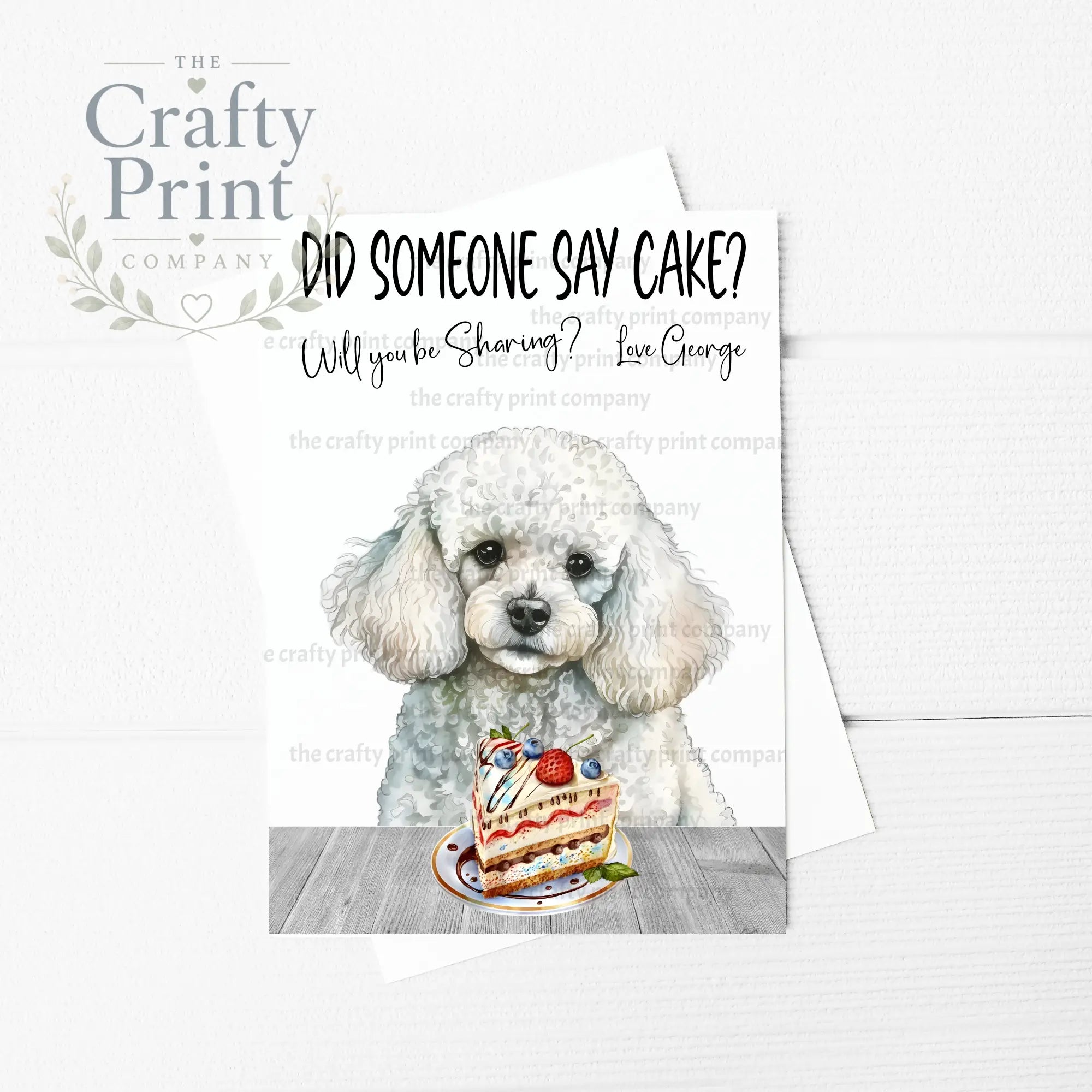 Did someone say cake? Poodle A5 Birthday Card - Greeting &