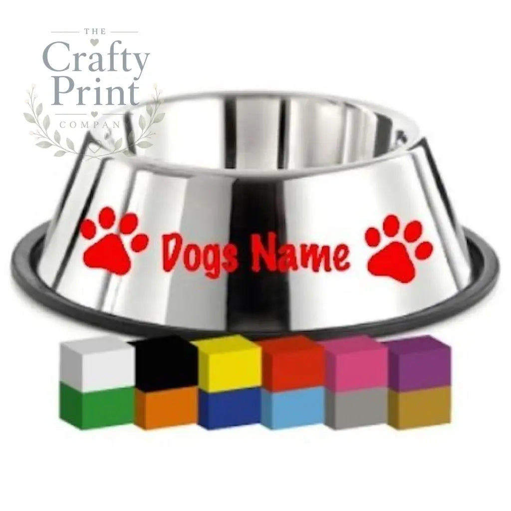 Dog Bowl Name (Personalised) Sticker - Bumper Stickers