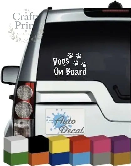 Dogs On Board Vinyl Car Sticker - Bumper Stickers