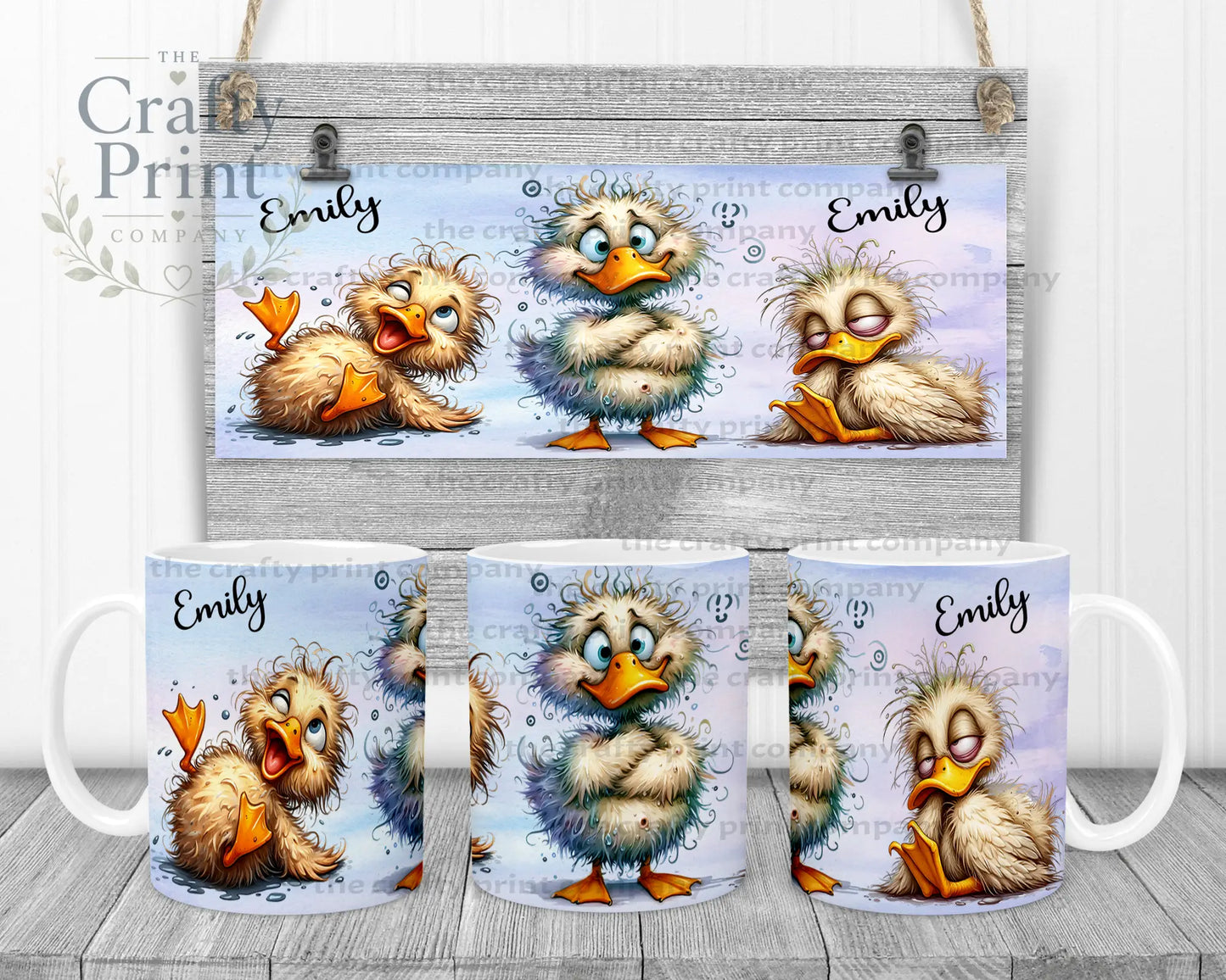 Duck Funny Faces Mug - White Handle & Inner - Mugs