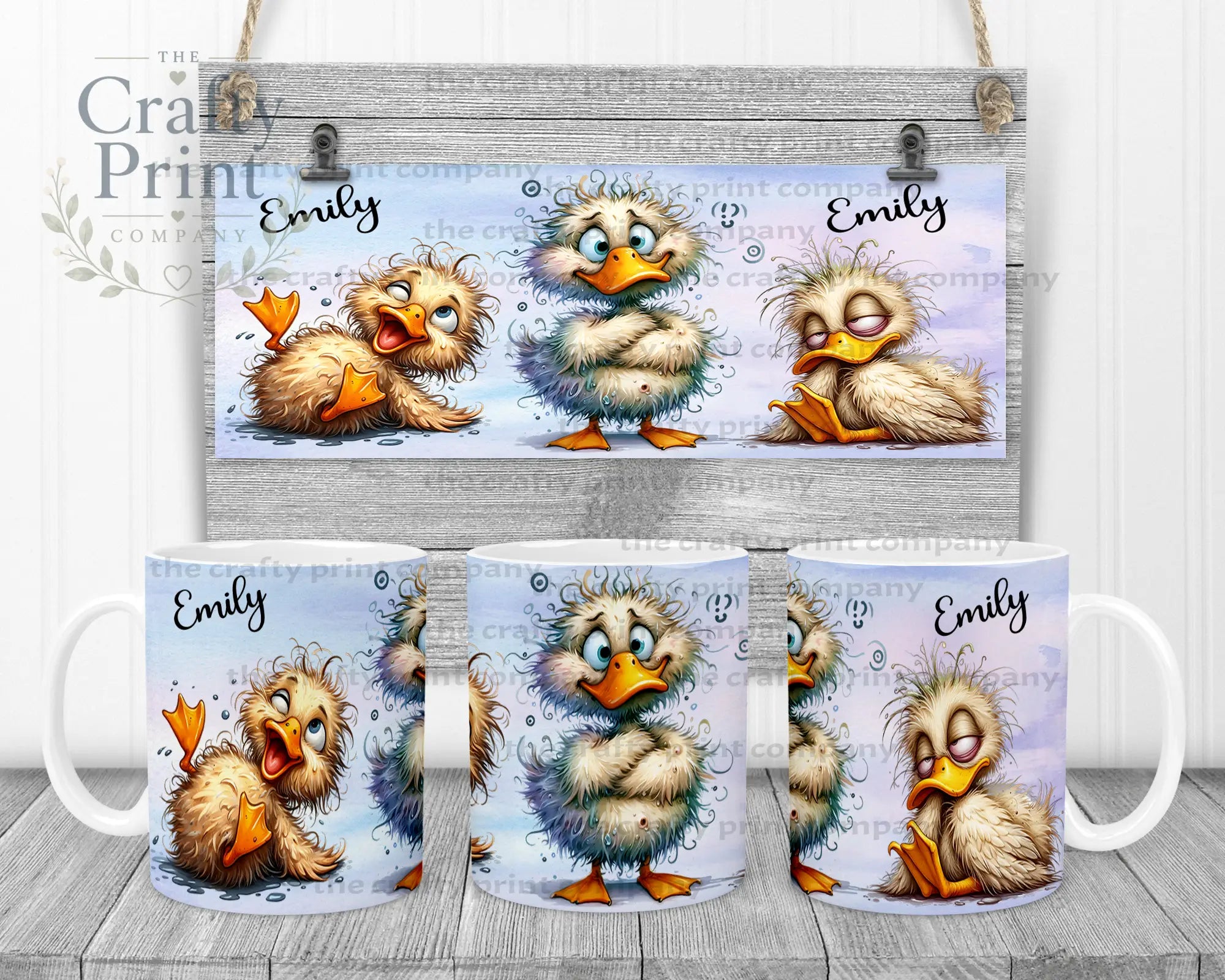 Duck Funny Faces Mug - White Handle & Inner - Mugs