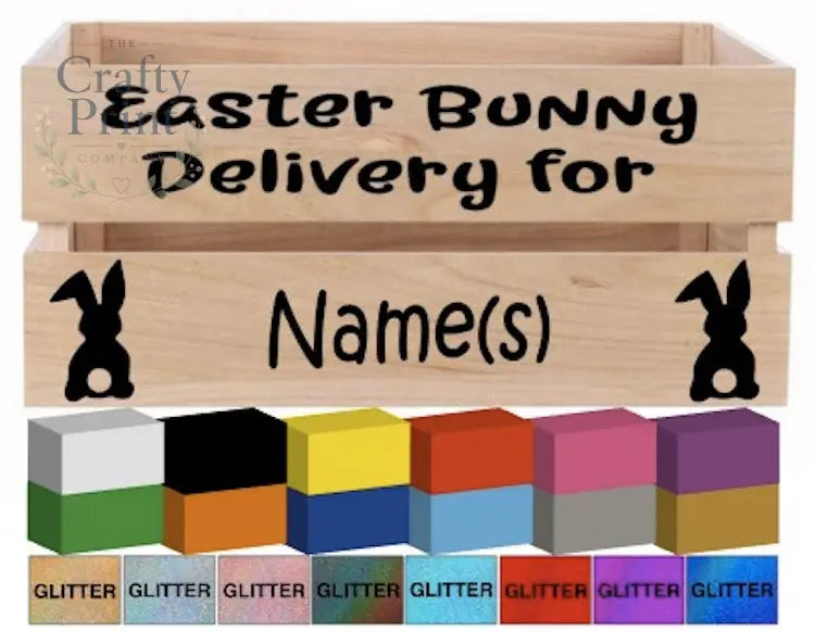 Easter Bunny Delivery for Crate Vinyl Personalised Decal