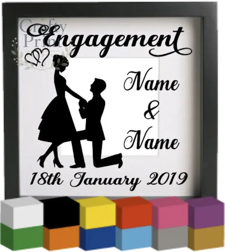 Engagement couple Personalised Vinyl Decal Sticker