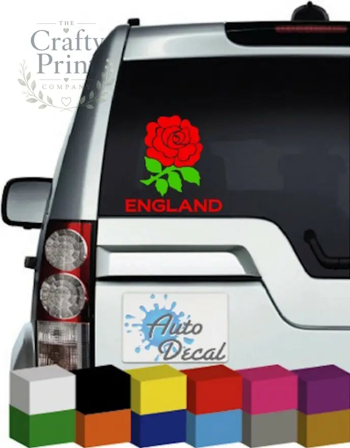 England 2 colour (English Rose) Novelty Car Sticker