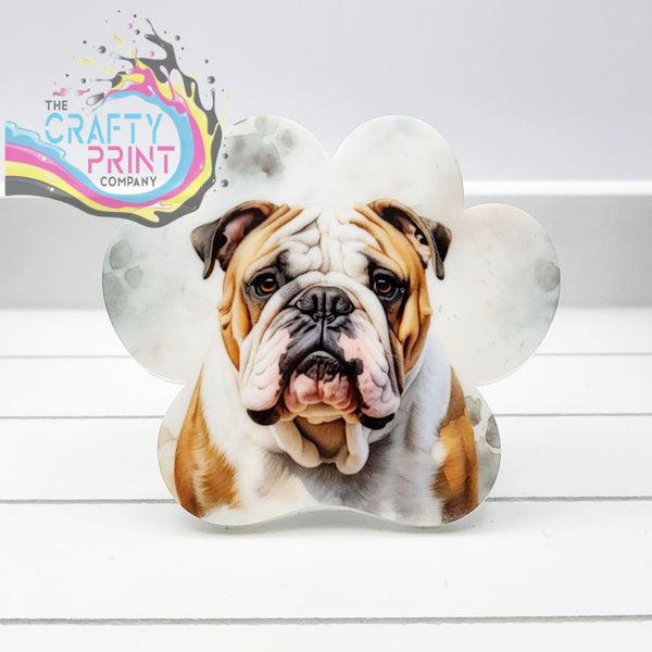 English Bulldog Acrylic Paw Print Car Vent Clip on Air