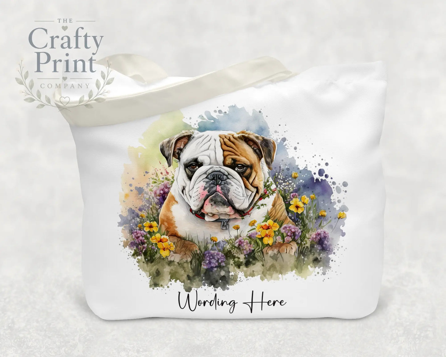 English Bulldog Flowers Tote Bag - Shopping Totes