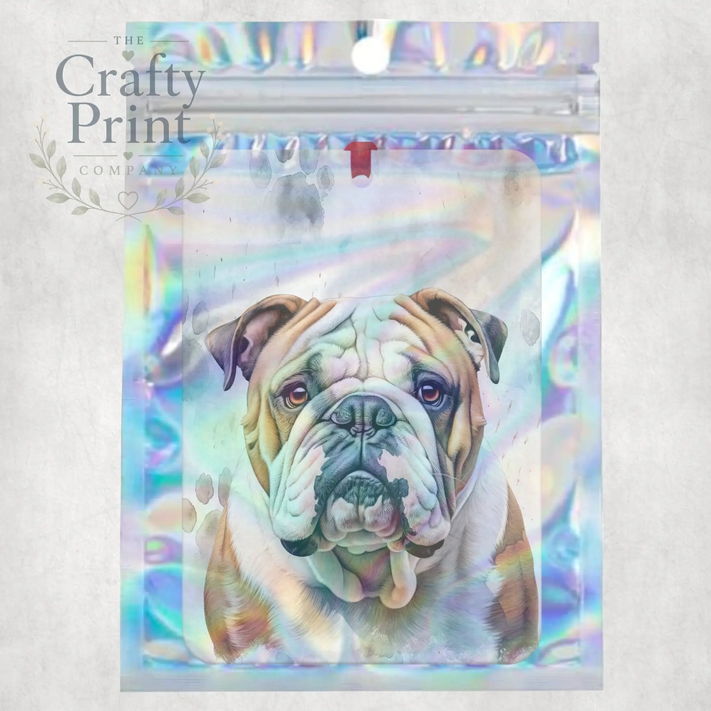 English Bulldog Paw Print Car Air Freshener - Vehicle