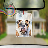 English Bulldog Paw Print Car Air Freshener - Vehicle