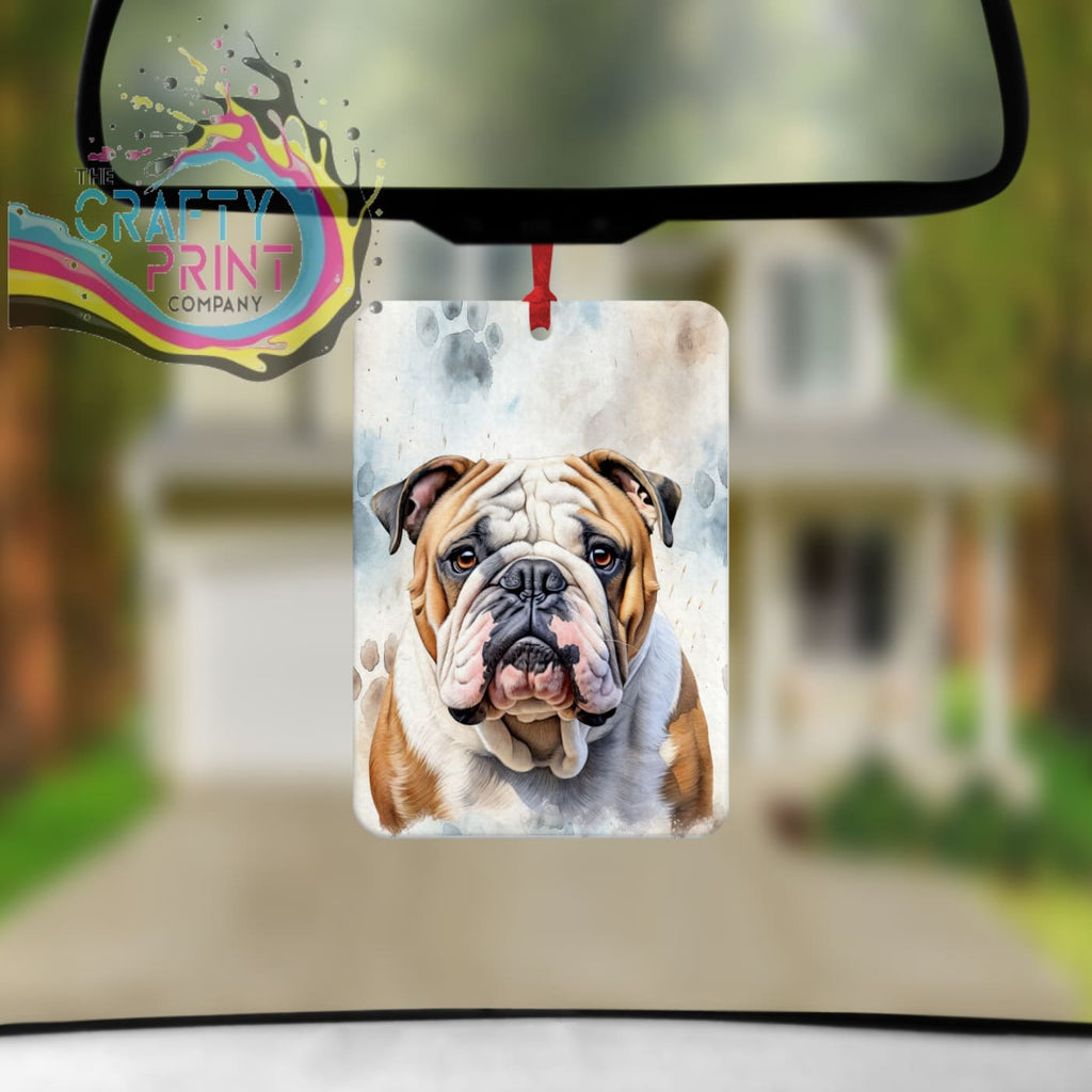 English Bulldog Paw Print Car Air Freshener - Vehicle