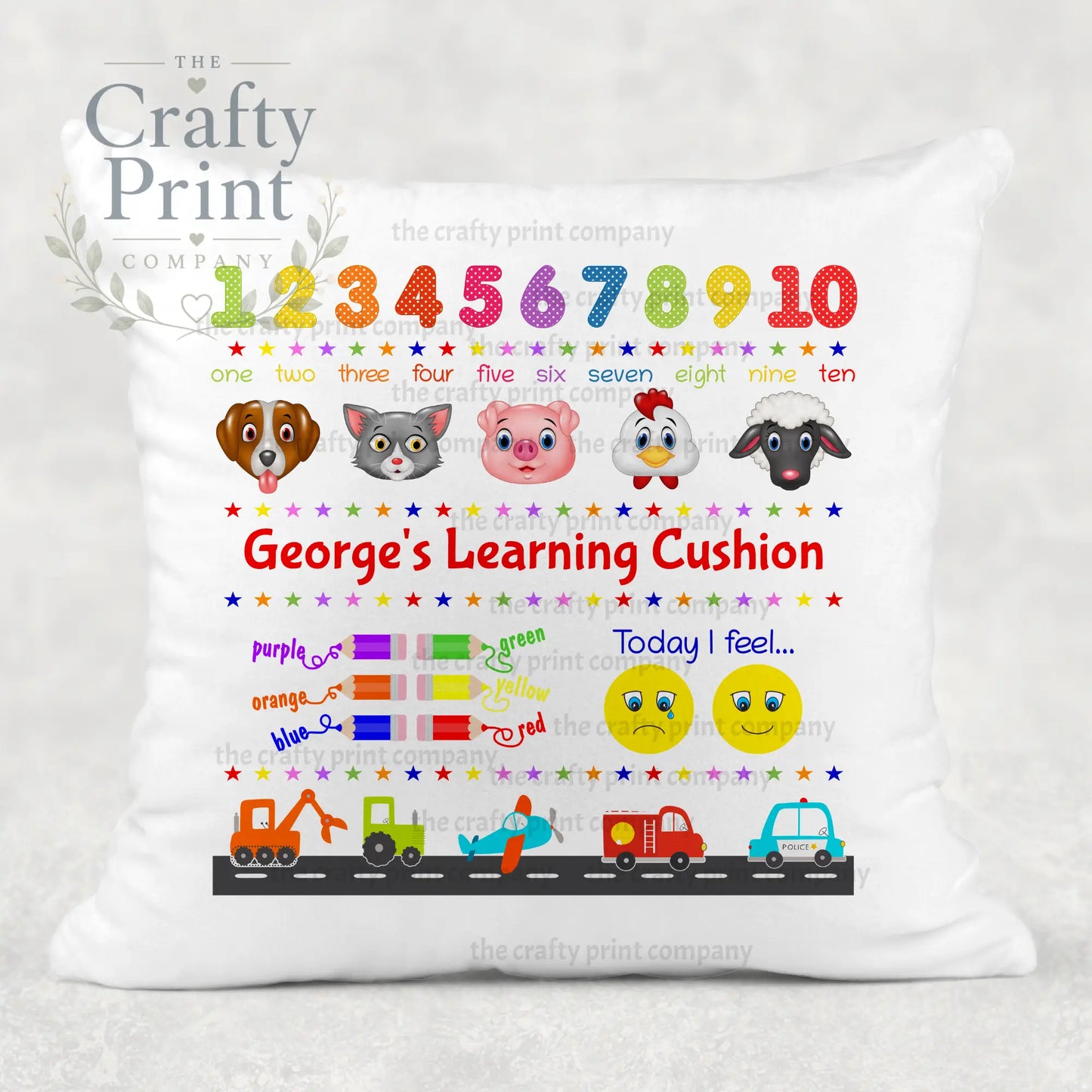English Learning V2 Cushion - Boy - Chair & Sofa Cushions