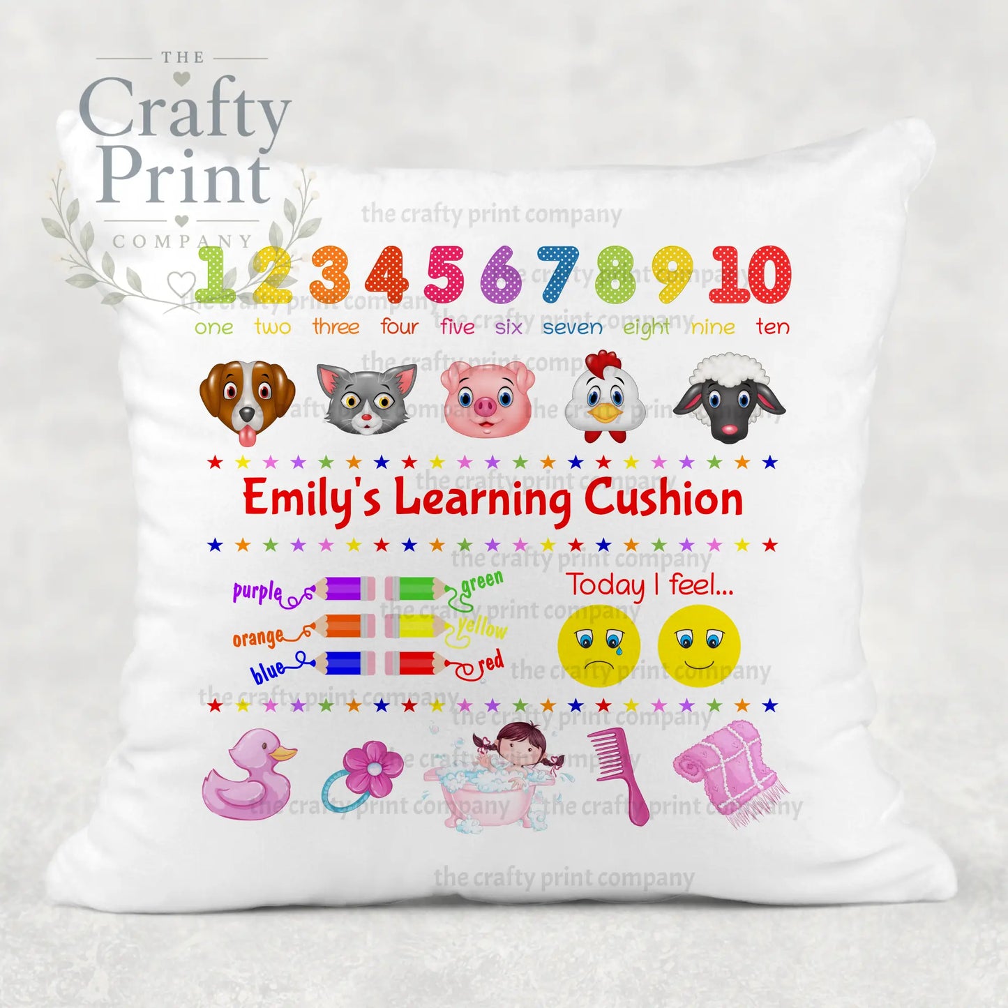 English Learning V2 Cushion - Girl - Chair & Sofa Cushions