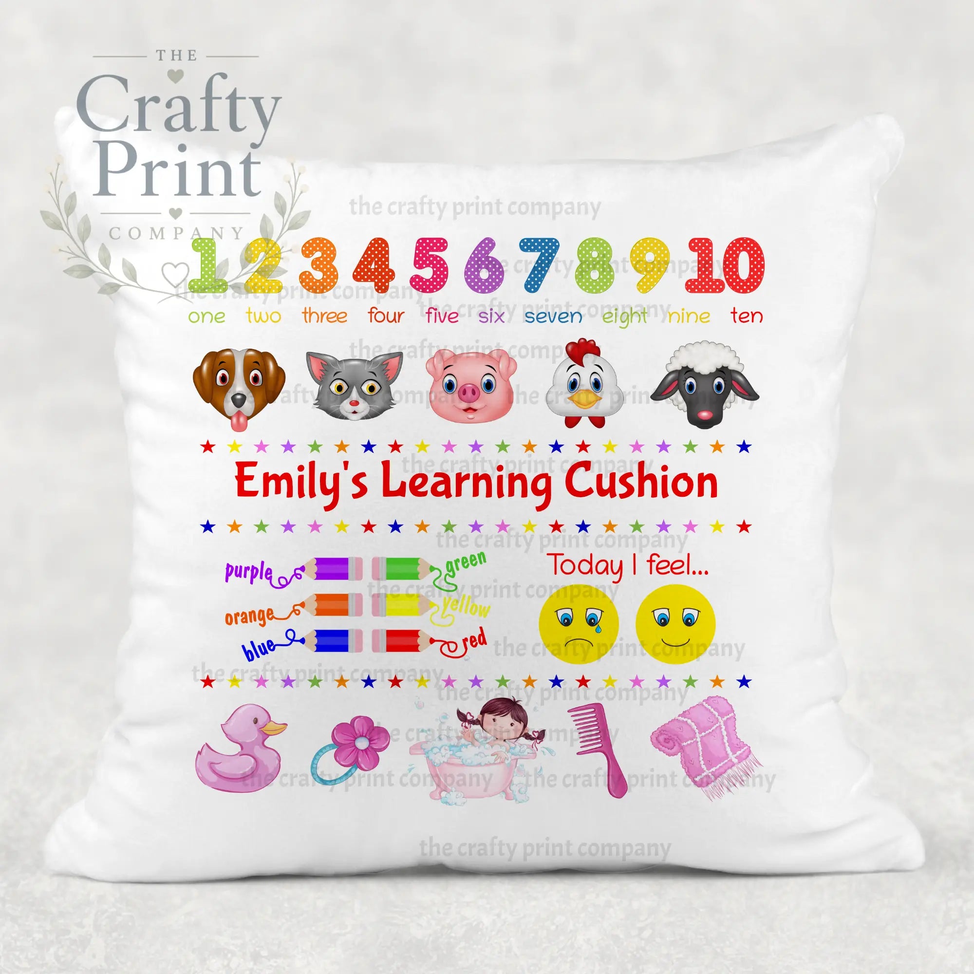 English Learning V2 Cushion - Girl - Chair & Sofa Cushions