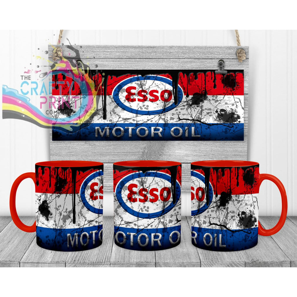 Esso Motor Oil Dirty Mug - Red Handle & Inner Mugs