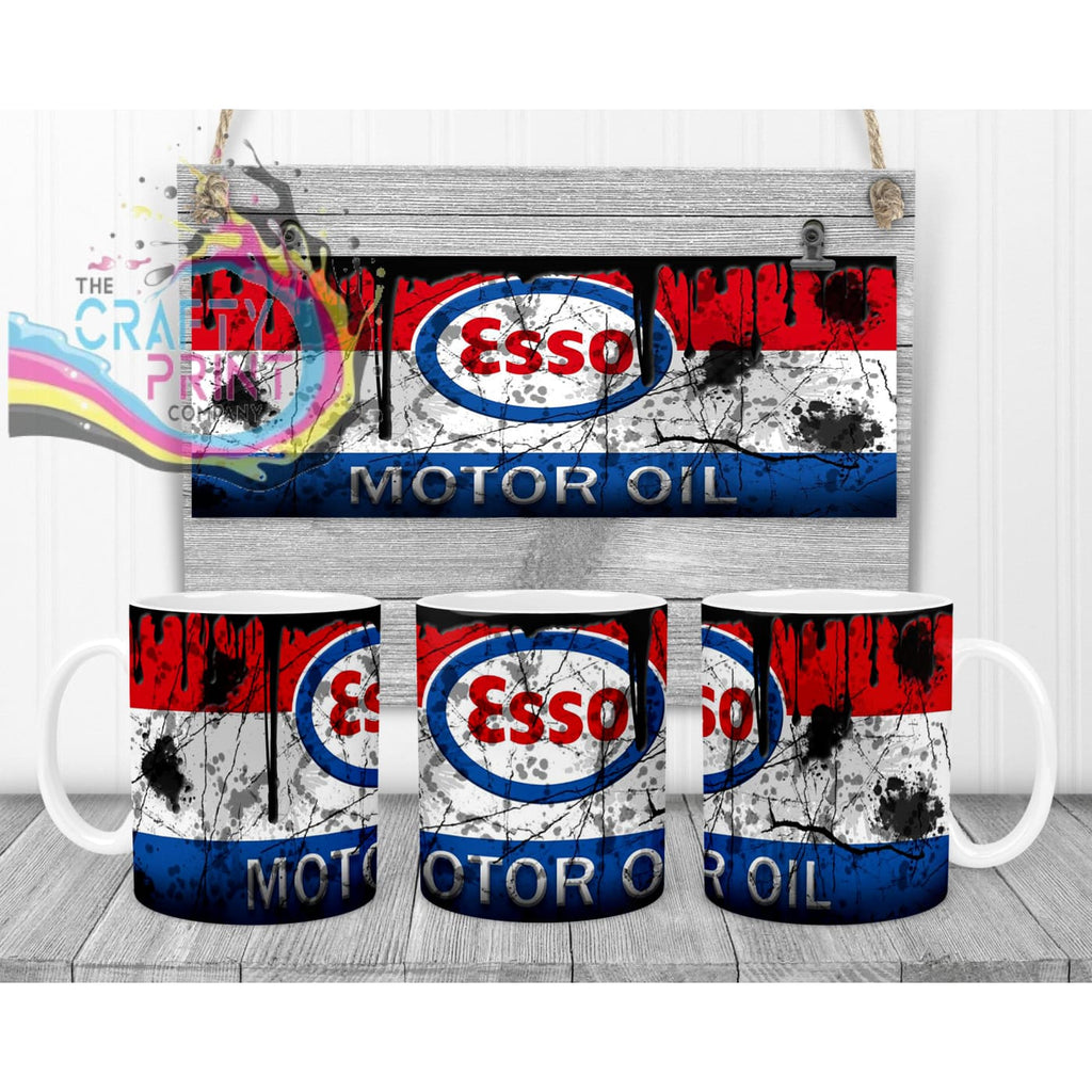 Esso Motor Oil Dirty Mug - White Handle & Inner Mugs