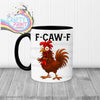 F-Caw-F Rooster Mug - Black Handle & Inner - Mugs