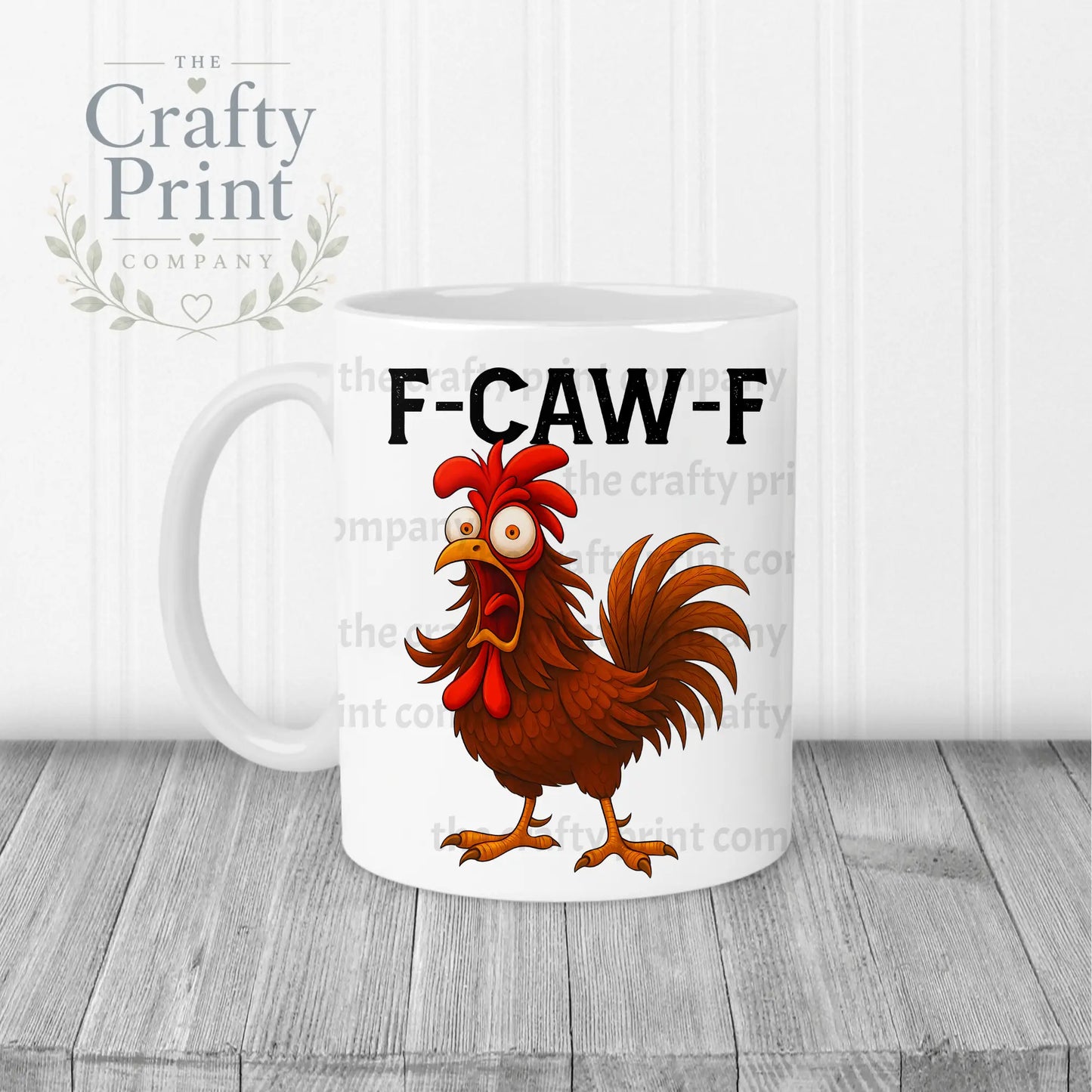F-Caw-F Rooster Mug - White Handle & Inner - Mugs