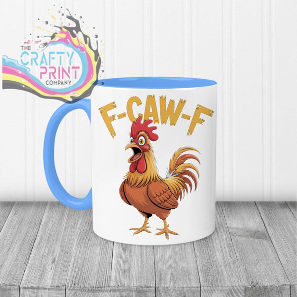F-Caw-F Rooster V2 Mug - Blue Handle & Inner - Mugs