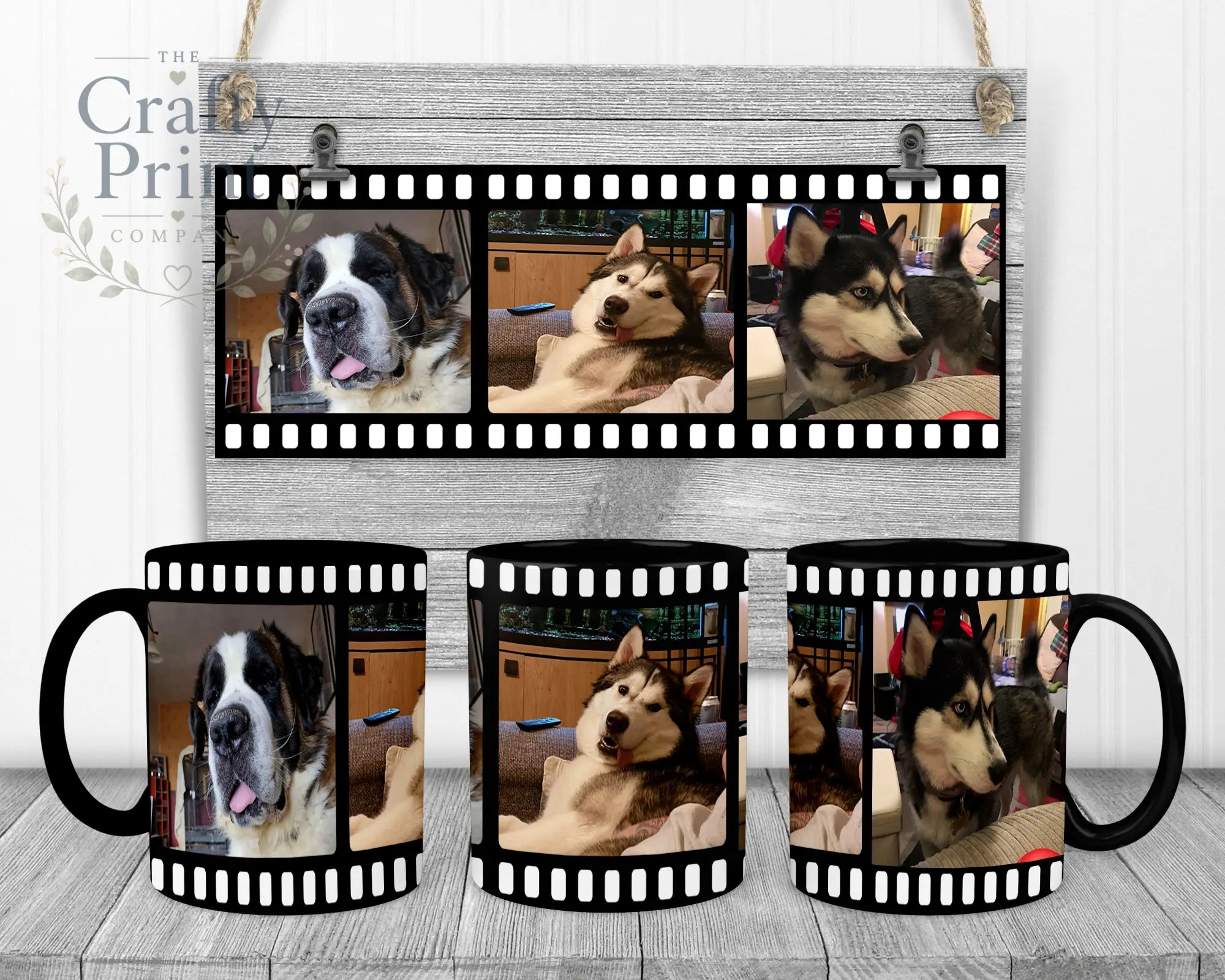 Film Strip Photo Mug - Black Handle & Inner - Mugs