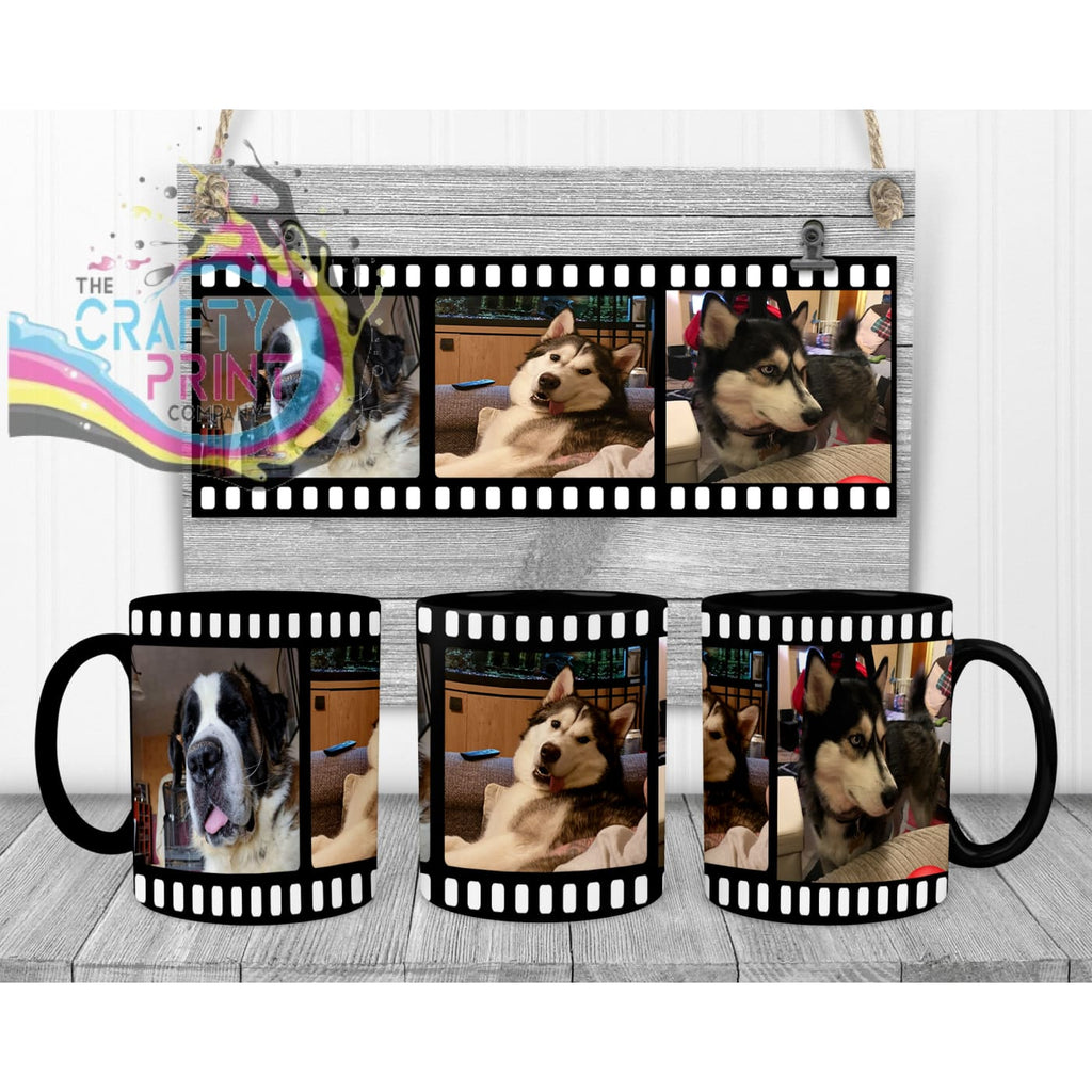 Film Strip Photo Mug - Black Handle & Inner Mugs