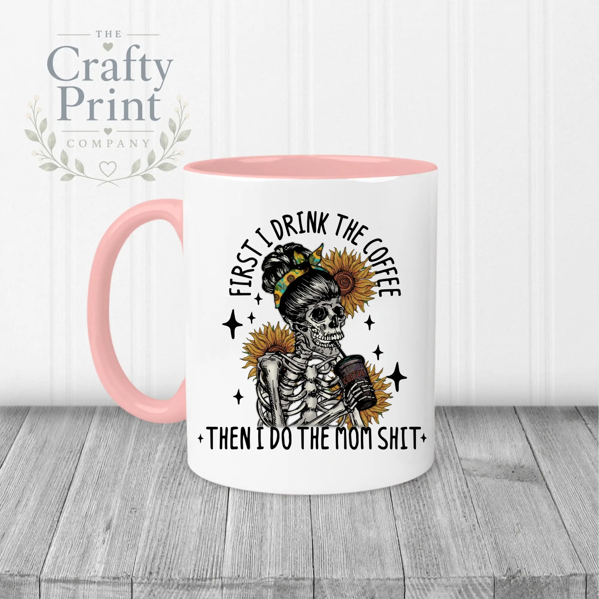 First I drink the Coffee Mug - Pink Handle & Inner - Mugs