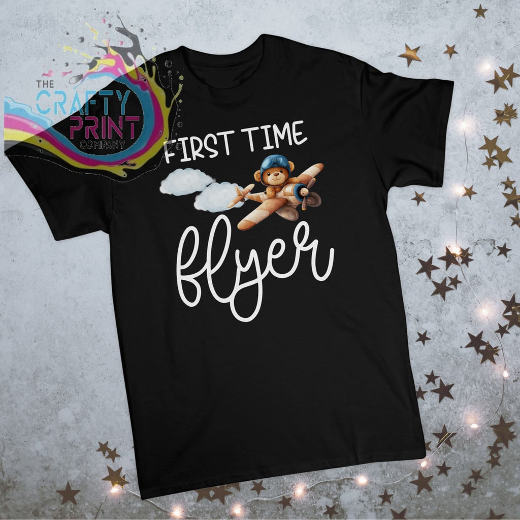 First Time Flyer Children’s Holiday T-shirt - Black