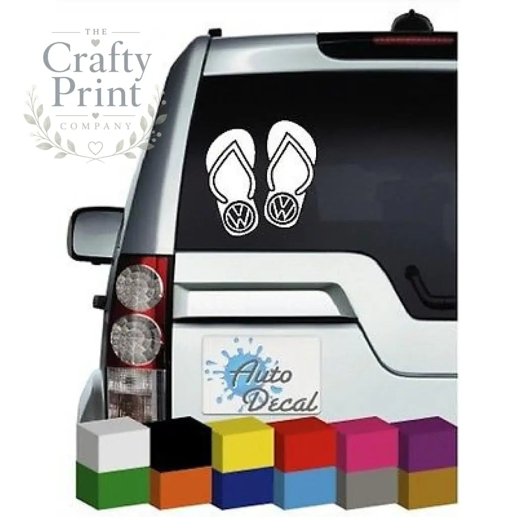 Flip Flop Volkswagen Novelty Car Sticker - Bumper Stickers