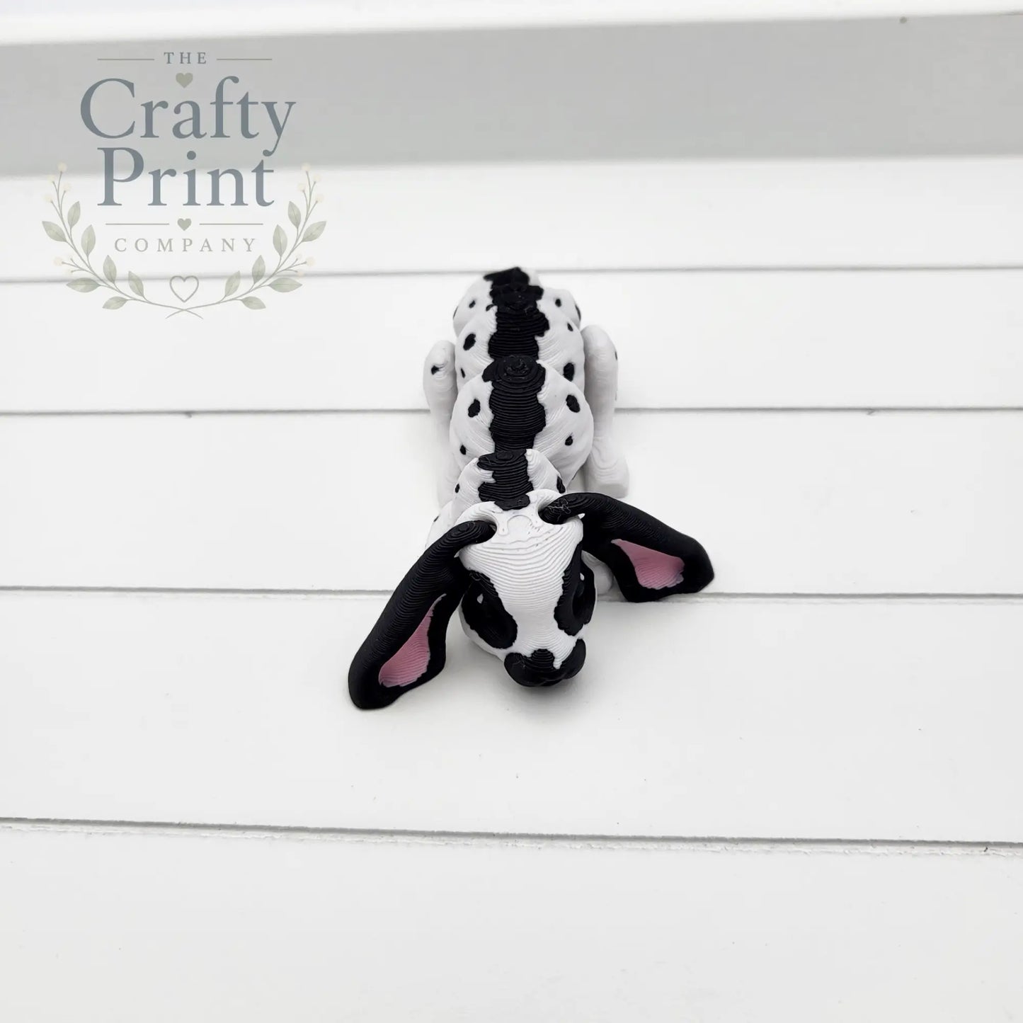 Floppy Eared Rabbit White Black Articulated Flexi