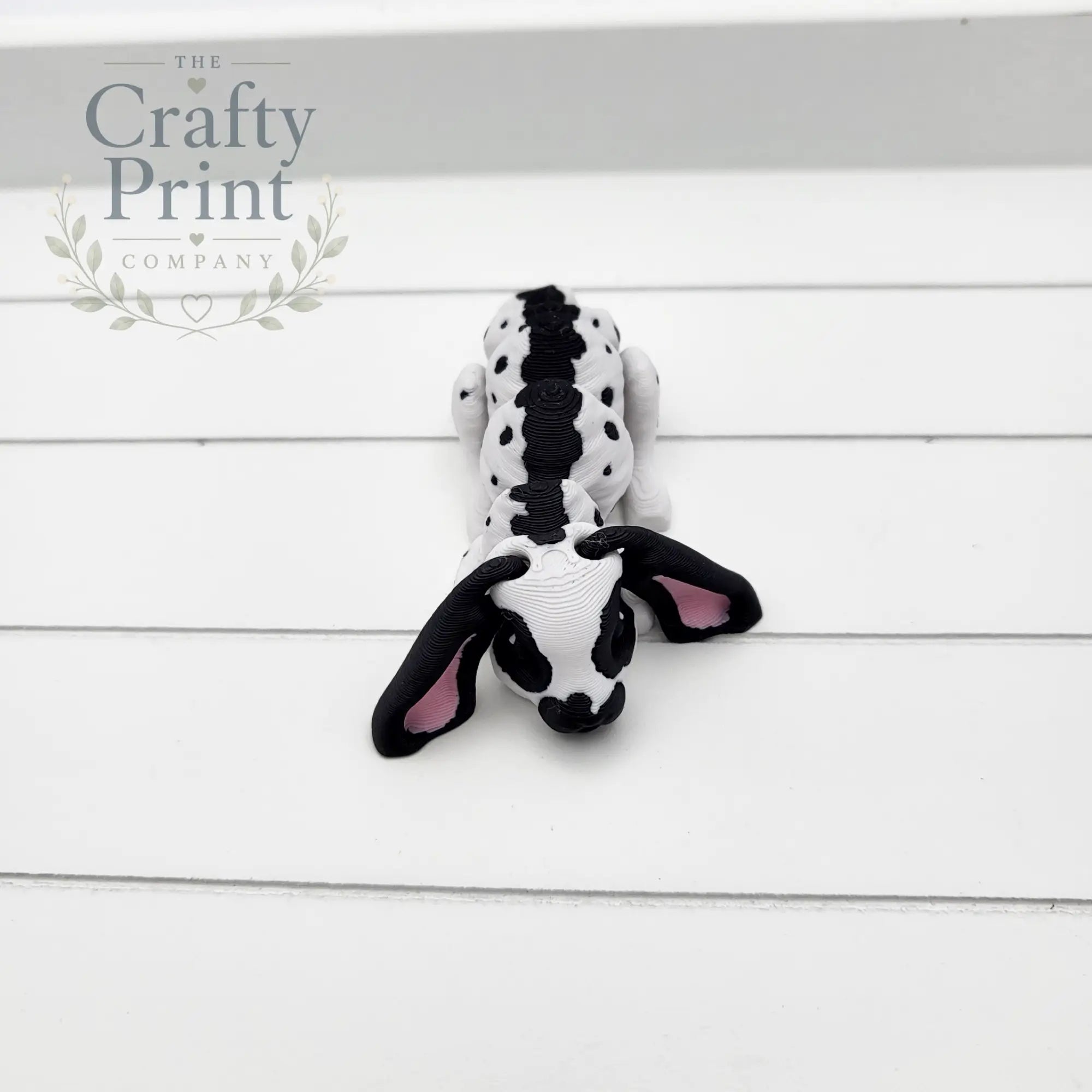 Floppy Eared Rabbit White Black Articulated Flexi