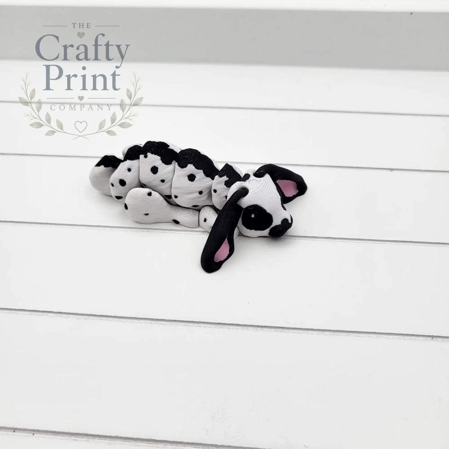 Floppy Eared Rabbit White Black Articulated Flexi