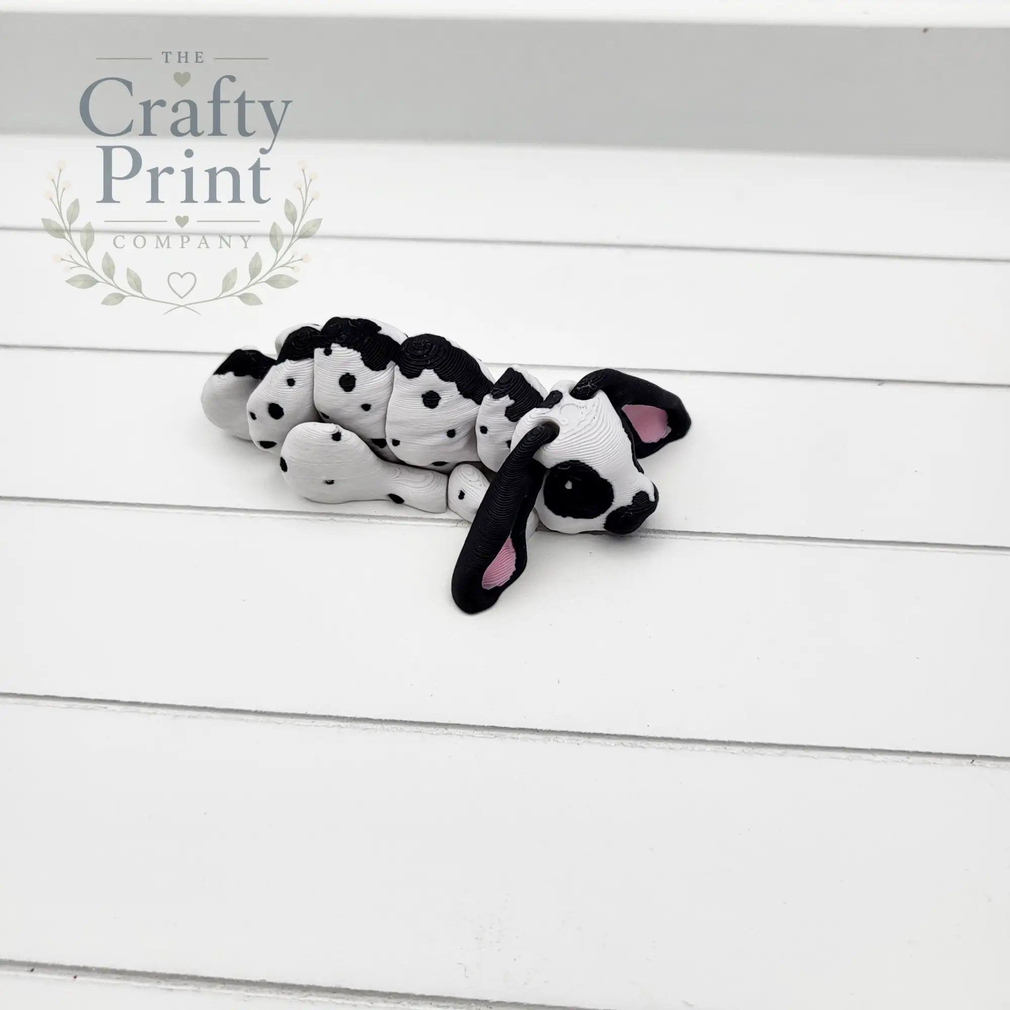 Floppy Eared Rabbit White Black Articulated Flexi