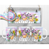 Floral Gonk Mug - White Handle & Inner - Mugs